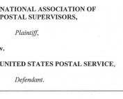 Graphic of a dockett stating "National Association of Postal Supervisors vs United States Postal Service"