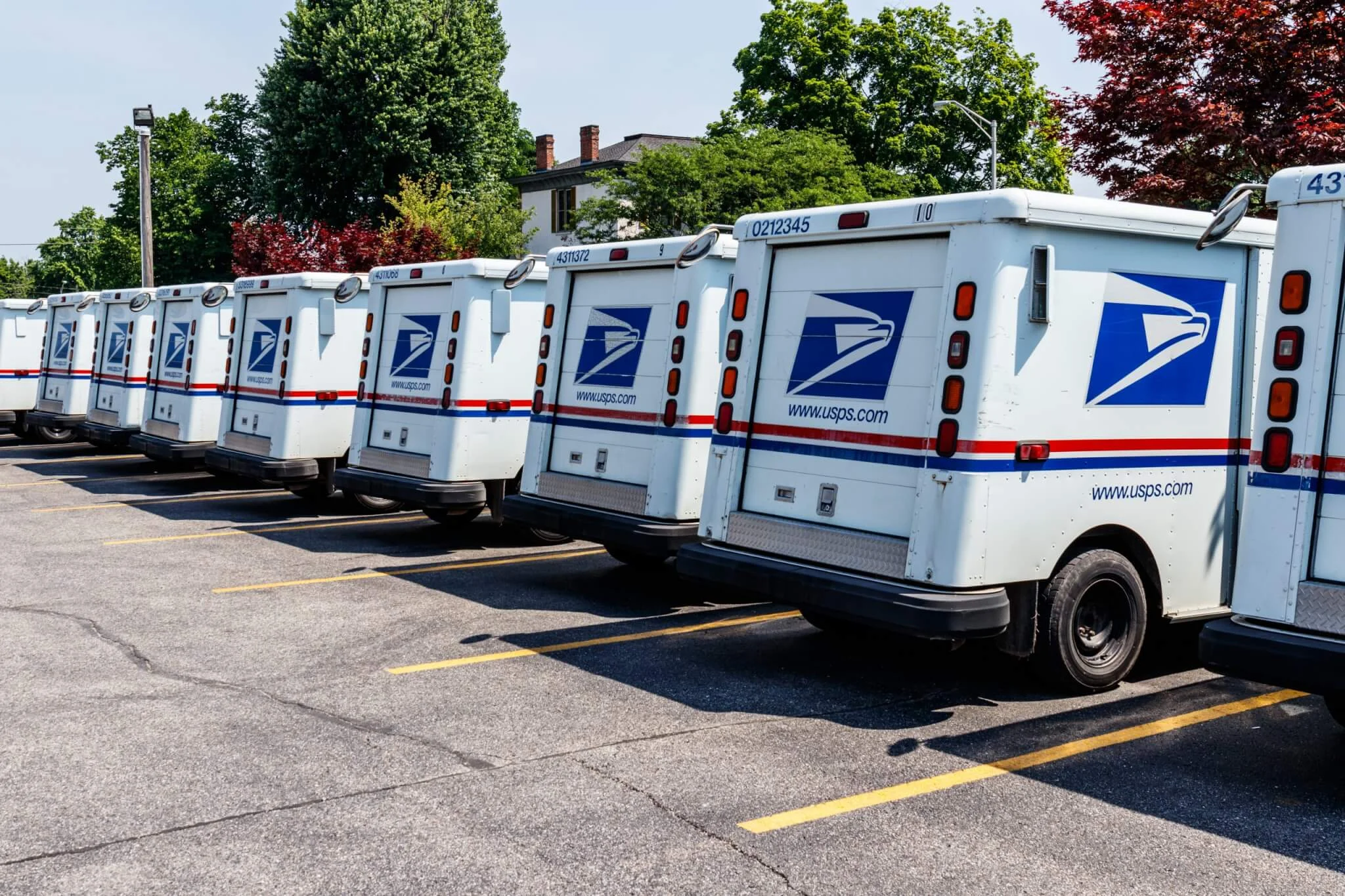 Mail Trucks in a Row