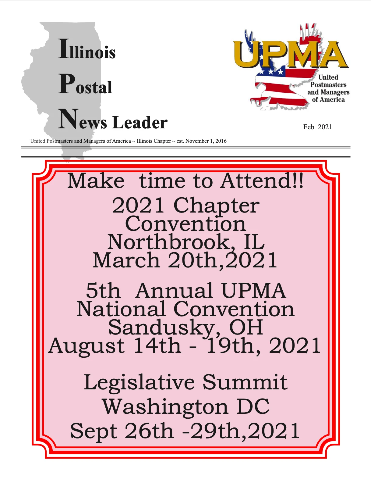 Illinois UPMA Newsletter, Feb 2021